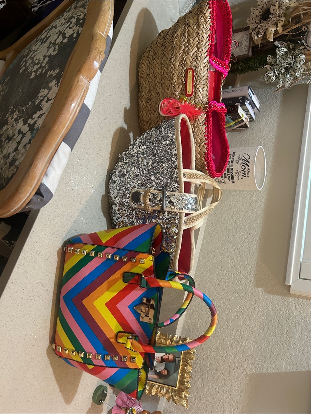 Vintage handbags juicy couture one  no name brand rainbow bag with matching shoe